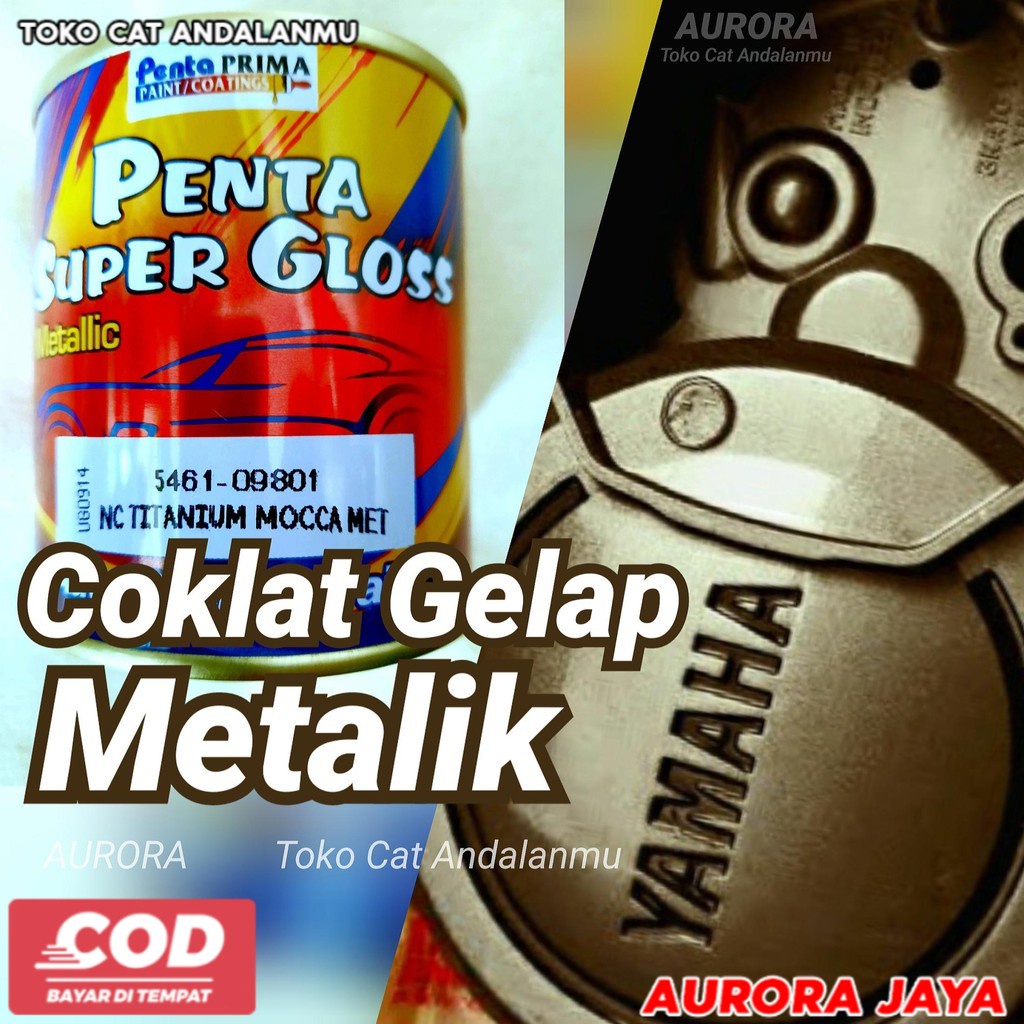 Cat Penta Super Gloss 200 gram Magnesium Titanium Mocca Lemah Teles Coklat Tua Gelap Metallic Metali