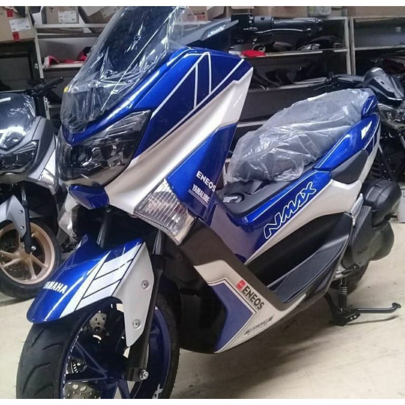 Decal Sticker yamaha NMAX Full Body Motif Simple Biru putih