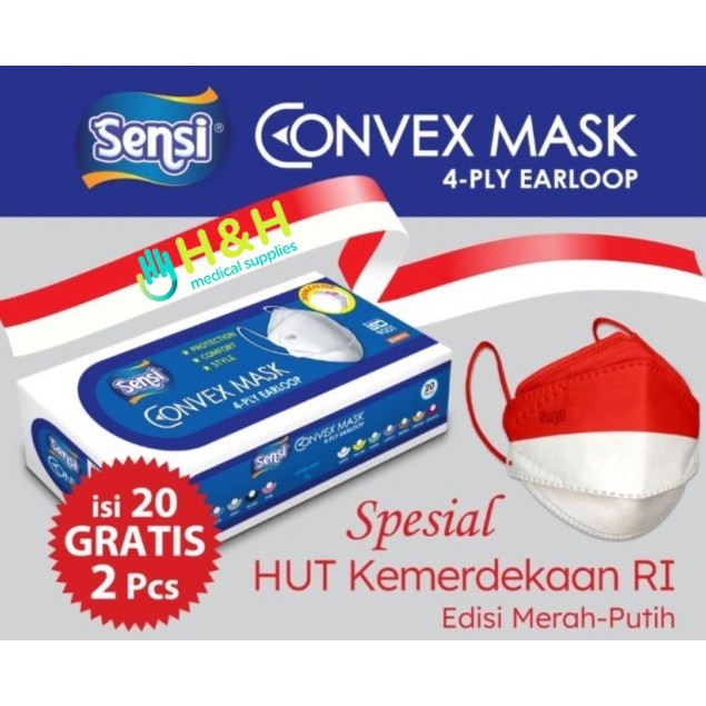 Masker Sensi Convex Mask 4ply / Masker Sensi 4ply / Sensi Convex Mask KF94