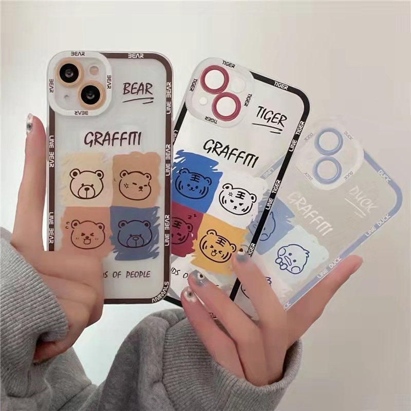 Case Tpu Transparan Motif Kartun Bebek Untuk iPhone 13 13pro 13prm 11 7Plus 8Plus Xr XS 13 12pro Max