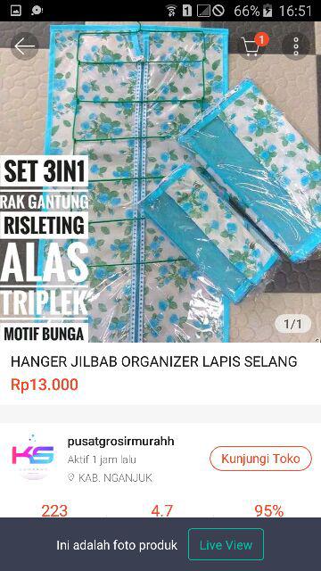 Hanger Jilbab Organizer Lapis Selang