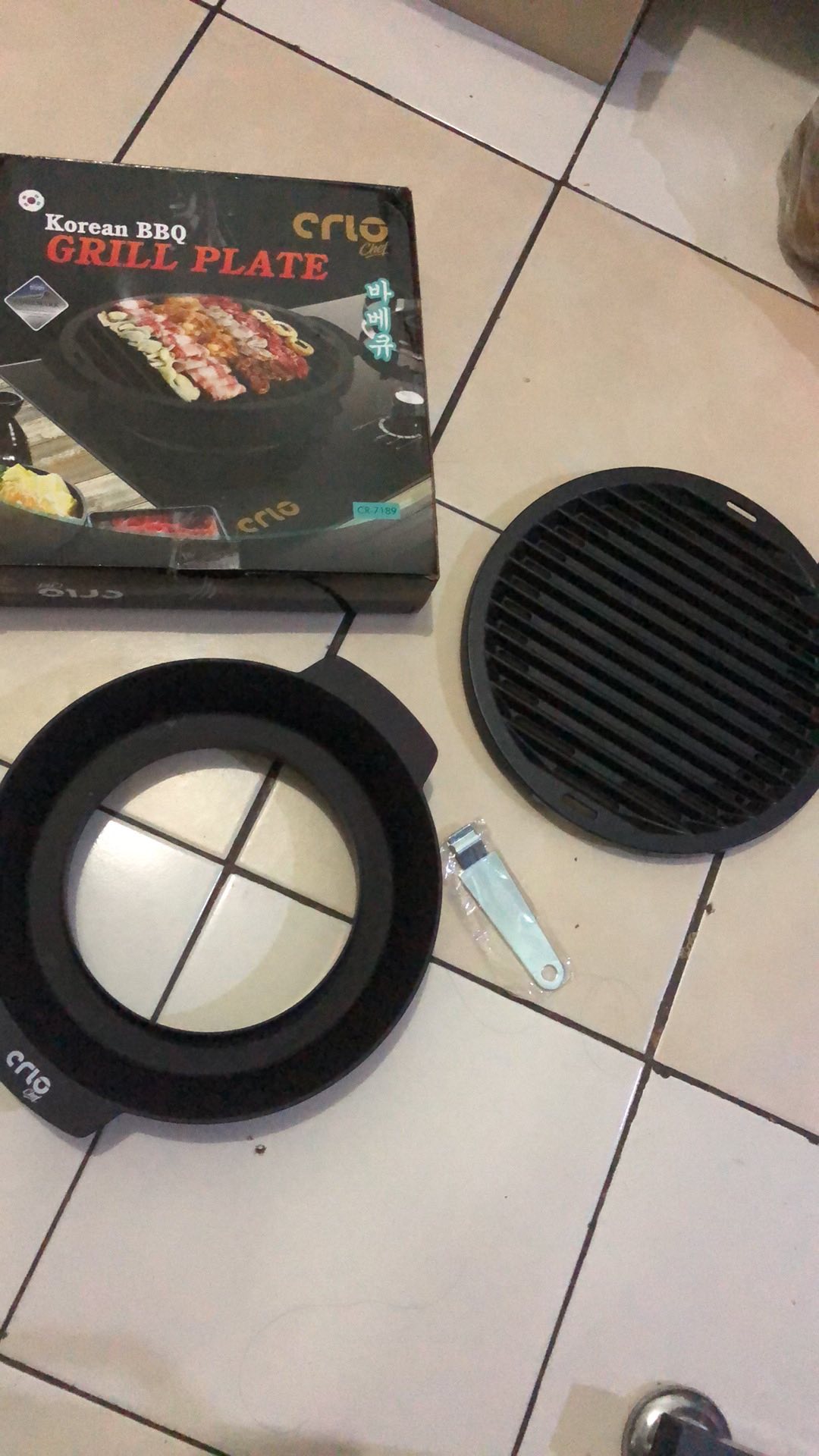 Pemanggang Bbq/pemanggang Sate/pemanggang Korea Praktis Crio Chef Korean Bbq Grill Plate Bonus Tongs