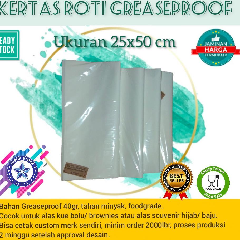 

[KODE PRODUK PH6PM4173] Kertas Roti Greaseproof Paper/ Kertas Burger/ Roti John uk.25x50