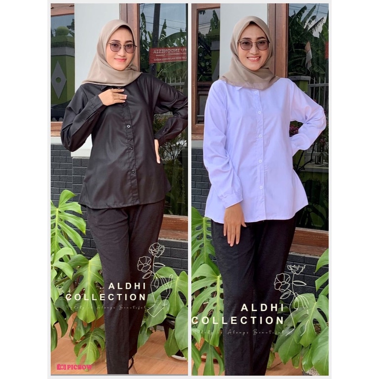 KEMEJA KERJA WANITA / KEMEJA PUTIH FORMAL WANITA / KEMEJA POLOS PUTIH KERJA / KEMEJA KERJA POLOS