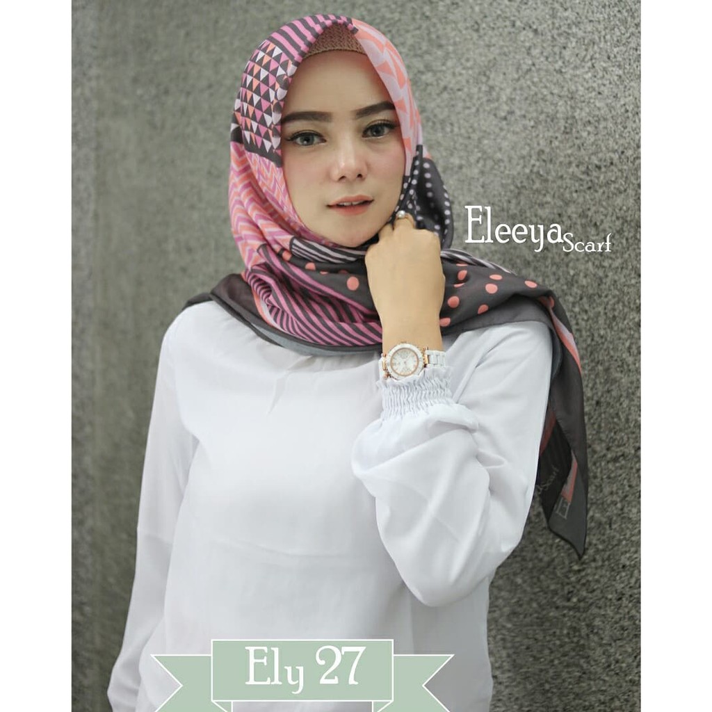 HIJAB SEGIEMPAT MOTIF ELY 27 || Eleeya Scarf