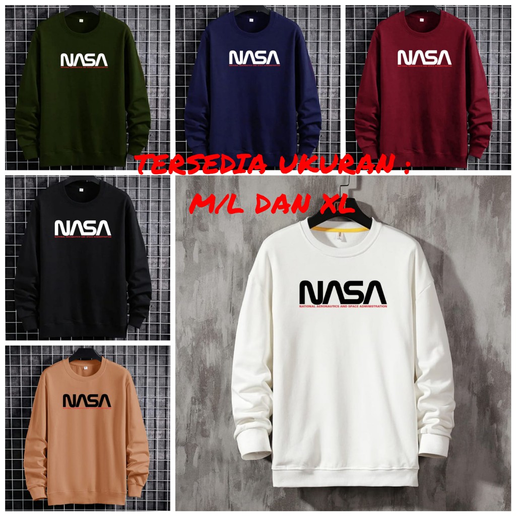 BISA COD / ALIPIO FASHION - BAJU SWEATER NASA / fashion pria / sweater pria / terbaru / keren