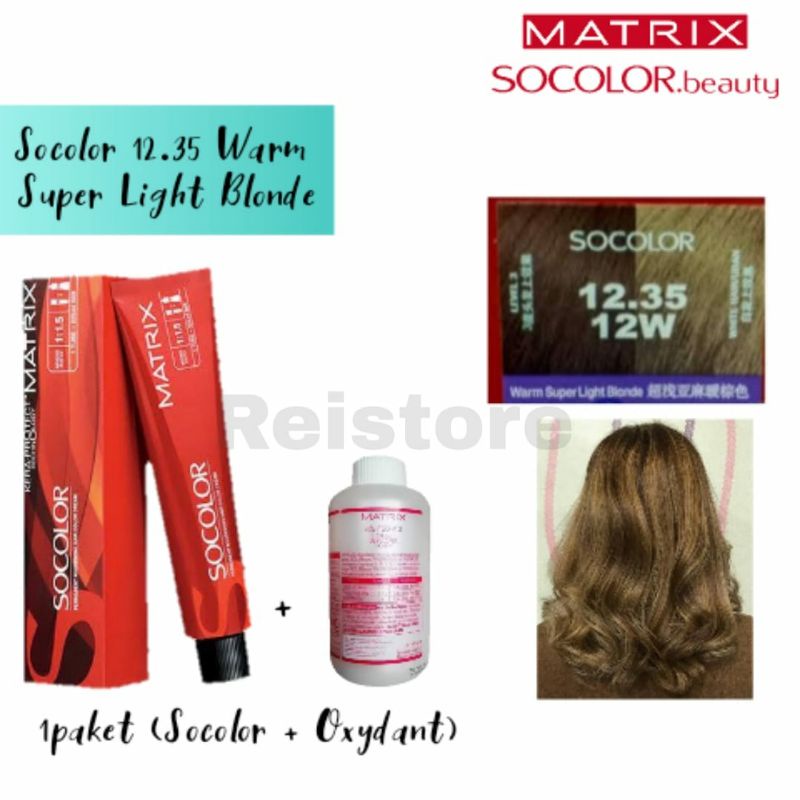 Cat Matrix Socolor 12.35 Warm Super Light Blonde 90ml + Cream Developer 135ml