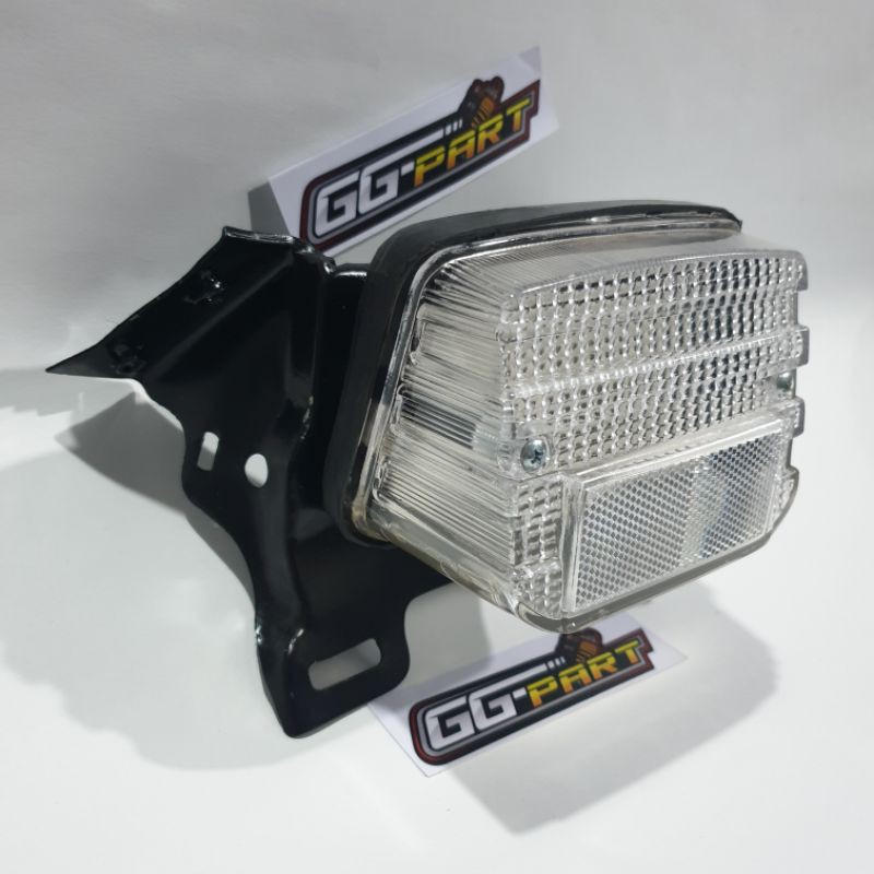 Lampu stoplamp gl100 set pangkon lampu belakang gl100 mika bening