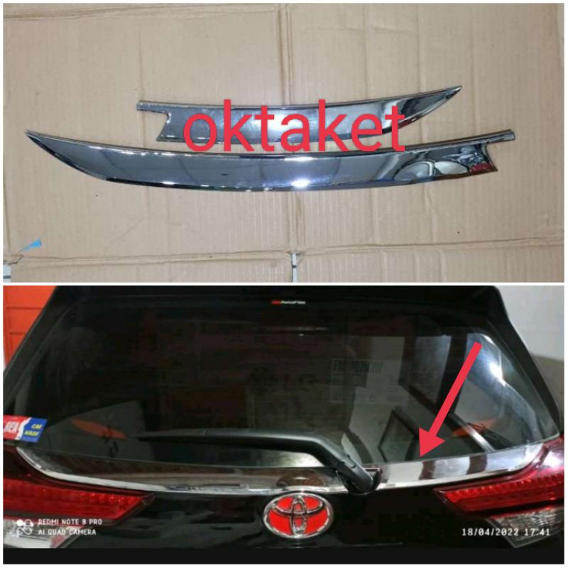 trunk lid list bagasi belakang All new Rush Terios 2018 -2022 gr sport deluxe  2pcs  Hitam &amp; Chrome