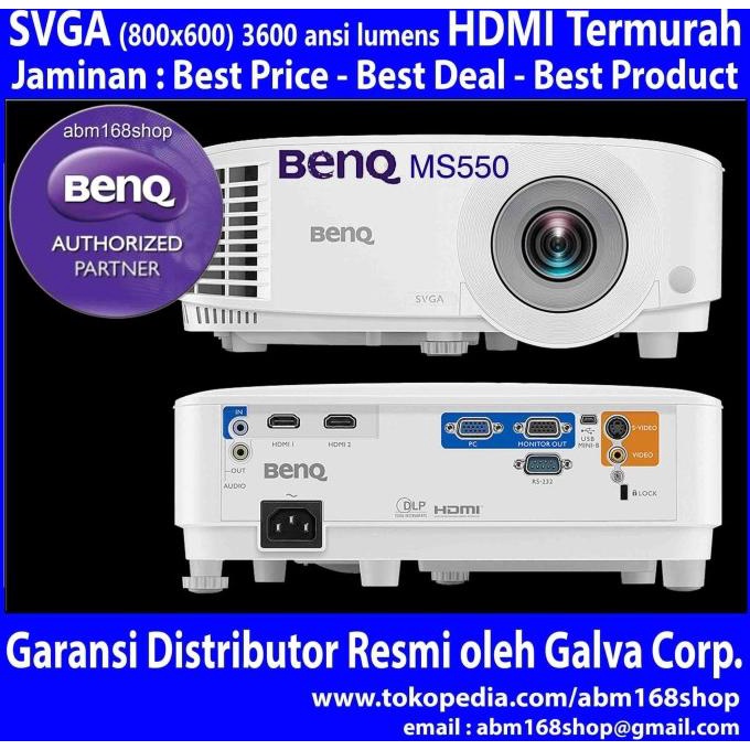 BenQ MS550 Projector SVGA HDMI 3600Lm Business Proyektor ms-550