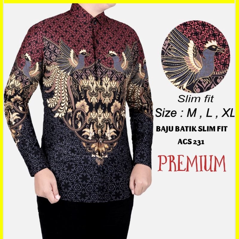 KEMEJA BATIK PRIA SLIM FIT LENGAN PANJANG ORIGINAL COLINDION FASHION PRIA BATIK CBL1079 PREMIUM KEMEJA BLD PENDEK JAKARTA PLATINUM