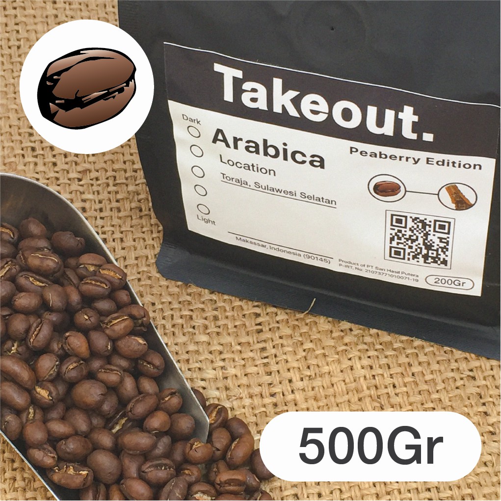 

Kopi Biji - Single Origin Kopi Toraja Arabica Peaberry 500gr