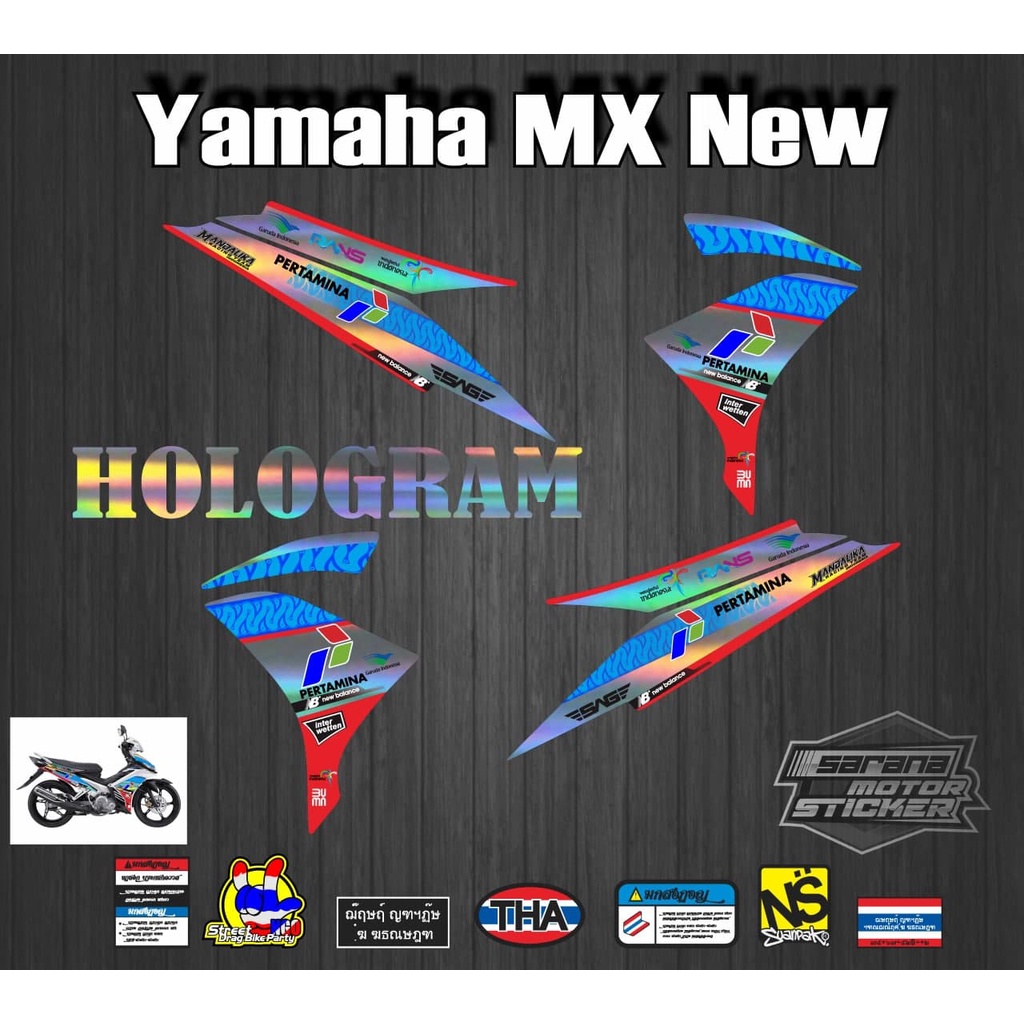 Stiker hologram striping decal variasi yamaha mx new 13 mandalika hologram