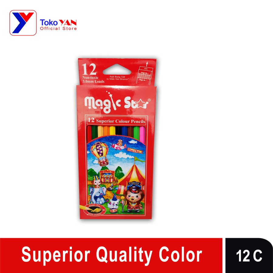 

PENSIL WARNA PANJANG / COLOUR PENCIL MAGIC STAR ISI 12 WARNA