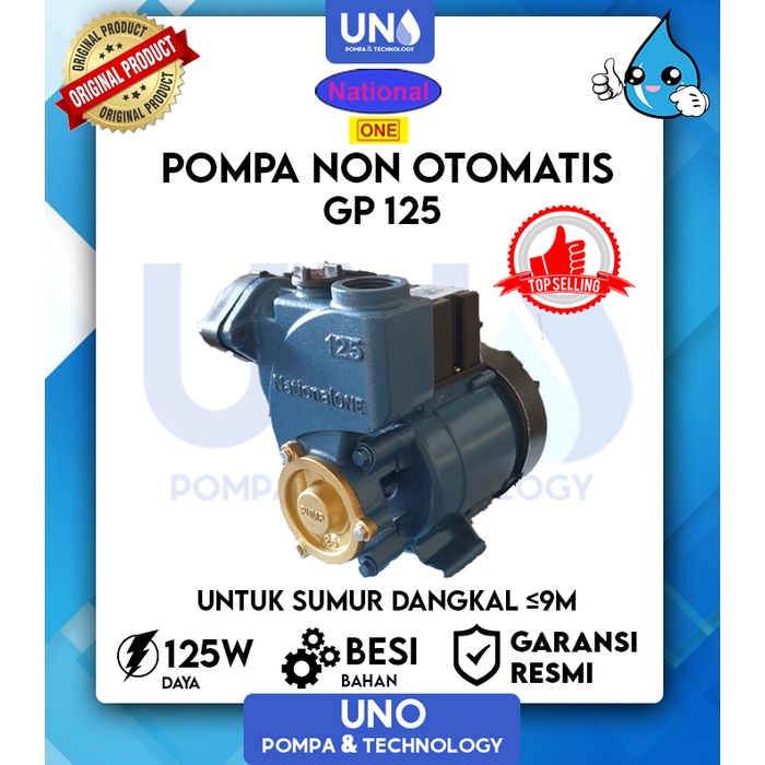 Pompa Air Sumur Dangkal SETARA DENGAN SHIMIZU PS 128 BIT National One Non Otomatis Auto GP-125 / GP 125 / GP125