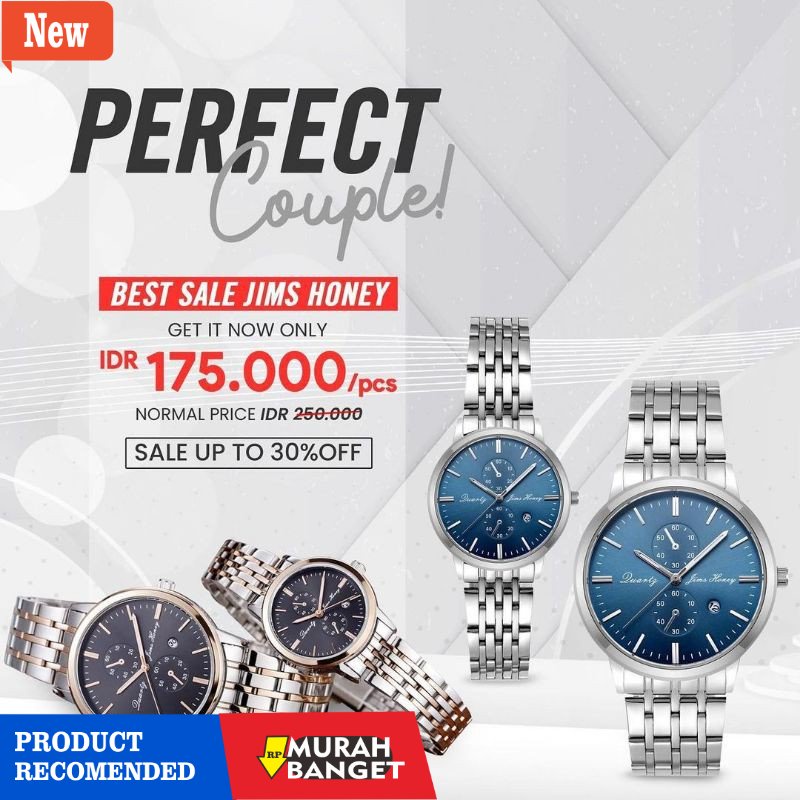 Jam tangan couple terbaik- JAM TANGAN 8138 COUPLE JIMS HONEY