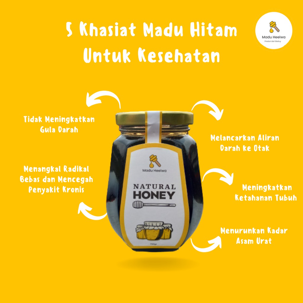 Madu Hitam Pahit Asli Hutan Baduy Natural Raw Honey 720gram Original