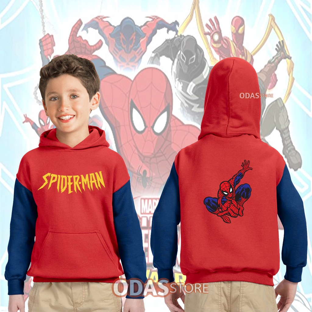 sweater hoodie anak spiderman marvel pakaian jaket spiderman
