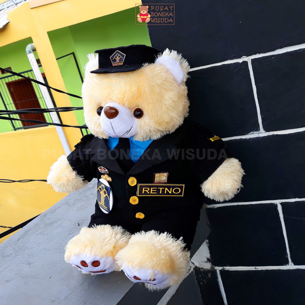 Boneka Wisuda Profesi Kemenkumham Boneka Teddy Bear Jas Hitam Hukum &amp; Ham Boneka Souvenir Kantor