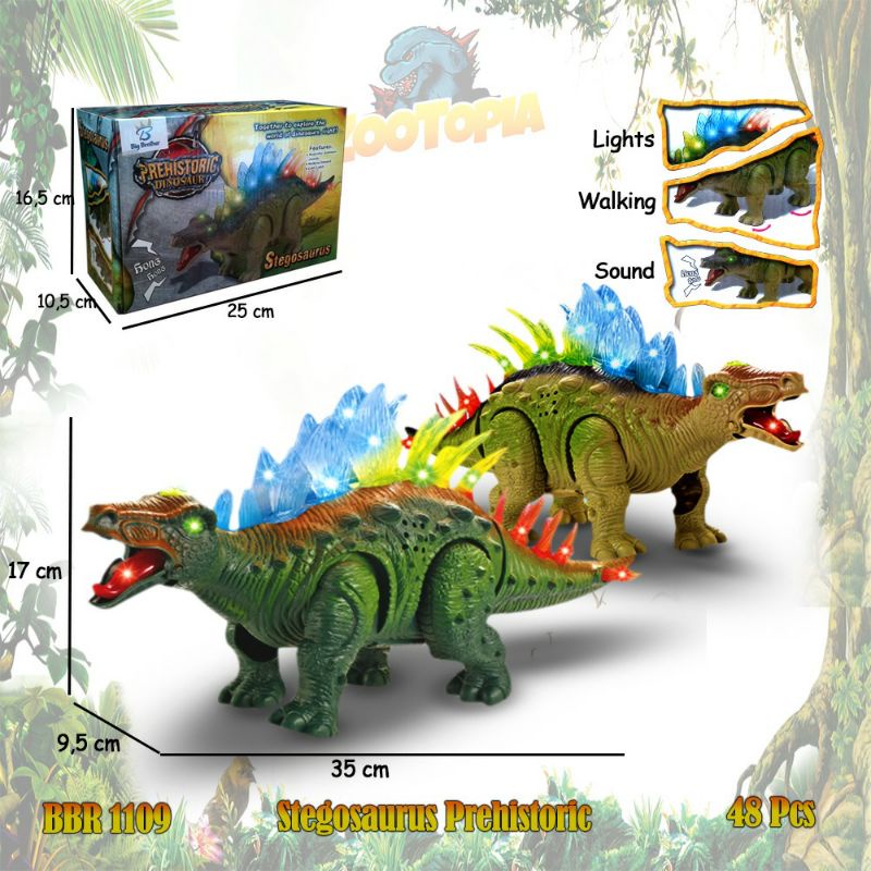 Stegosaurus Dinosaurus Mainan Anak Bisa Berjalan Dan Bersuara BRO1109