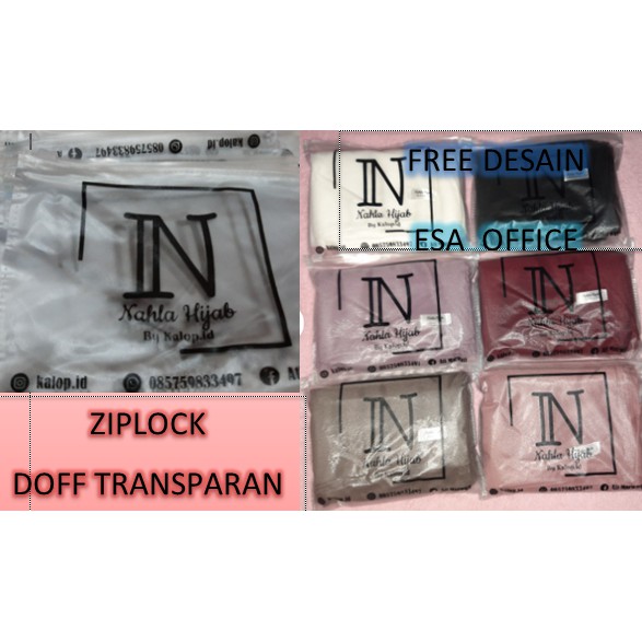 ~ Zipper Bag Ziplock Pouch Kemasan Hijab Custom Gratis Desain