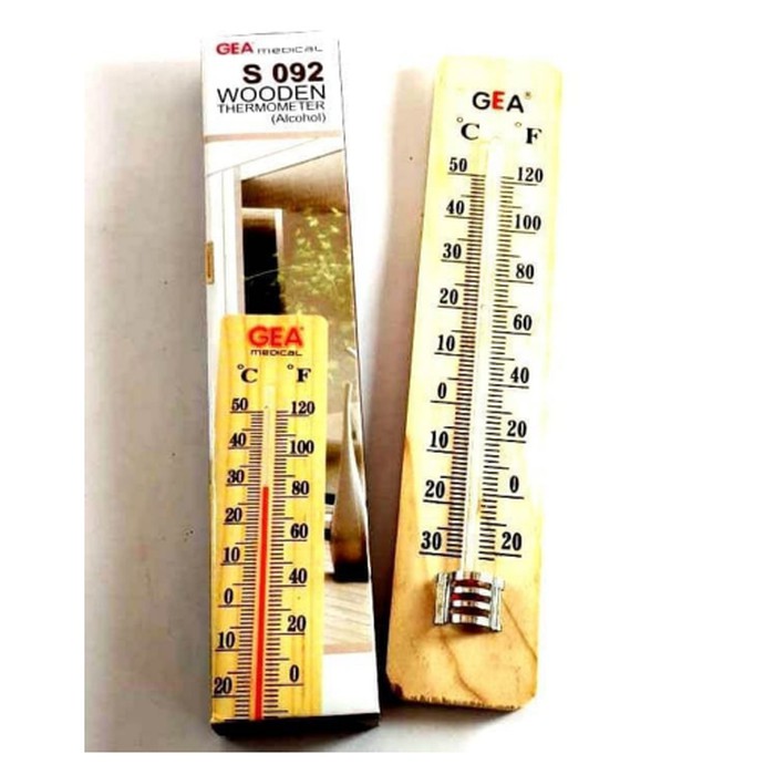 Thermometer Ruangan Bahan Kayu Alcohol GEA S 092