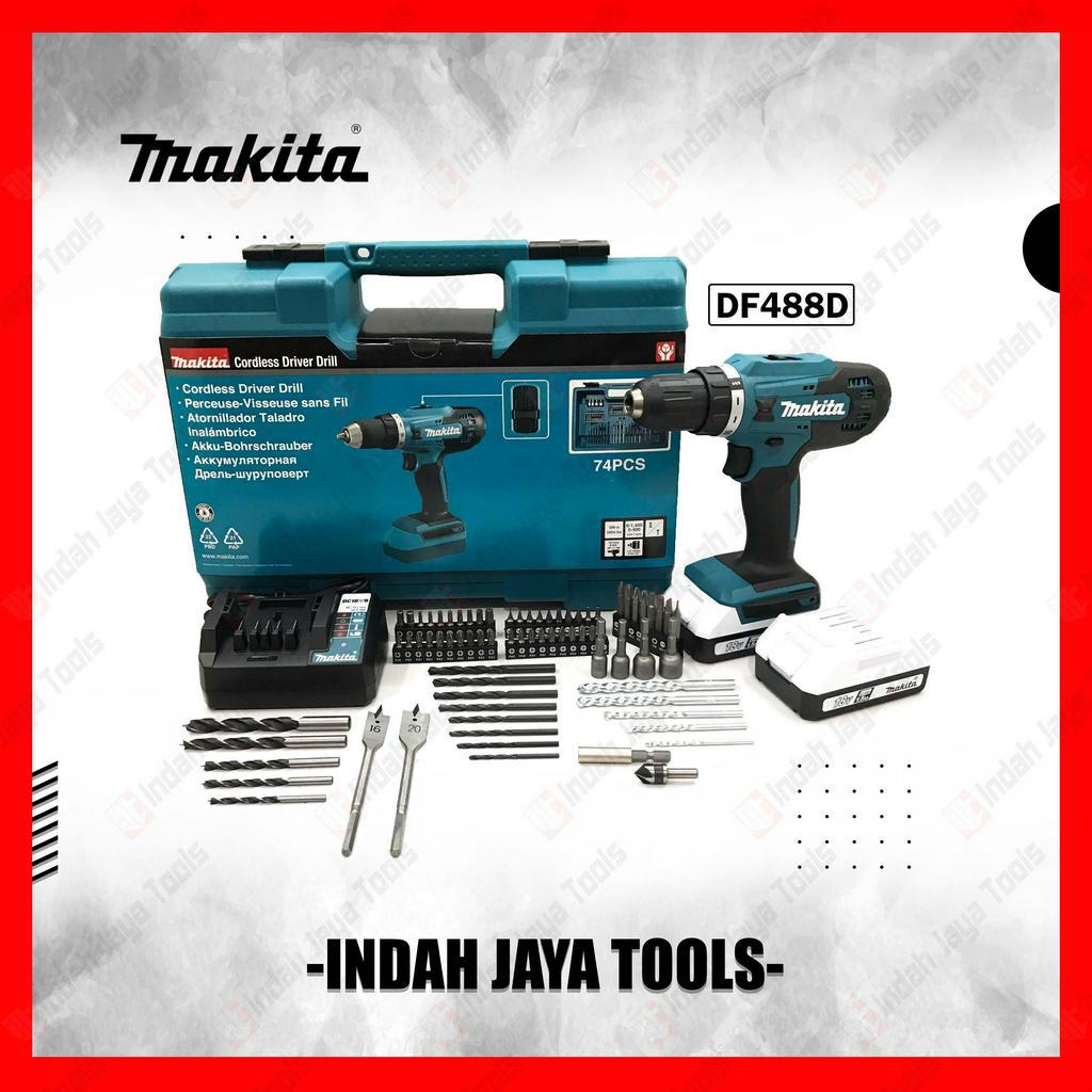 MAKITA DF488D Mesin Bor Cordless Baterai Besi Kayu Driver Drill DF 488
