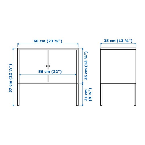 LIXHULT kabinet logam abu abu 60x35 cm