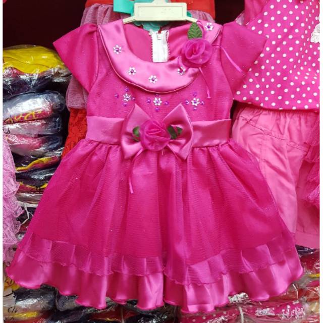 GAUN PRINCESS BABY/ DRESS PESTA spoil dress (bunga leher)