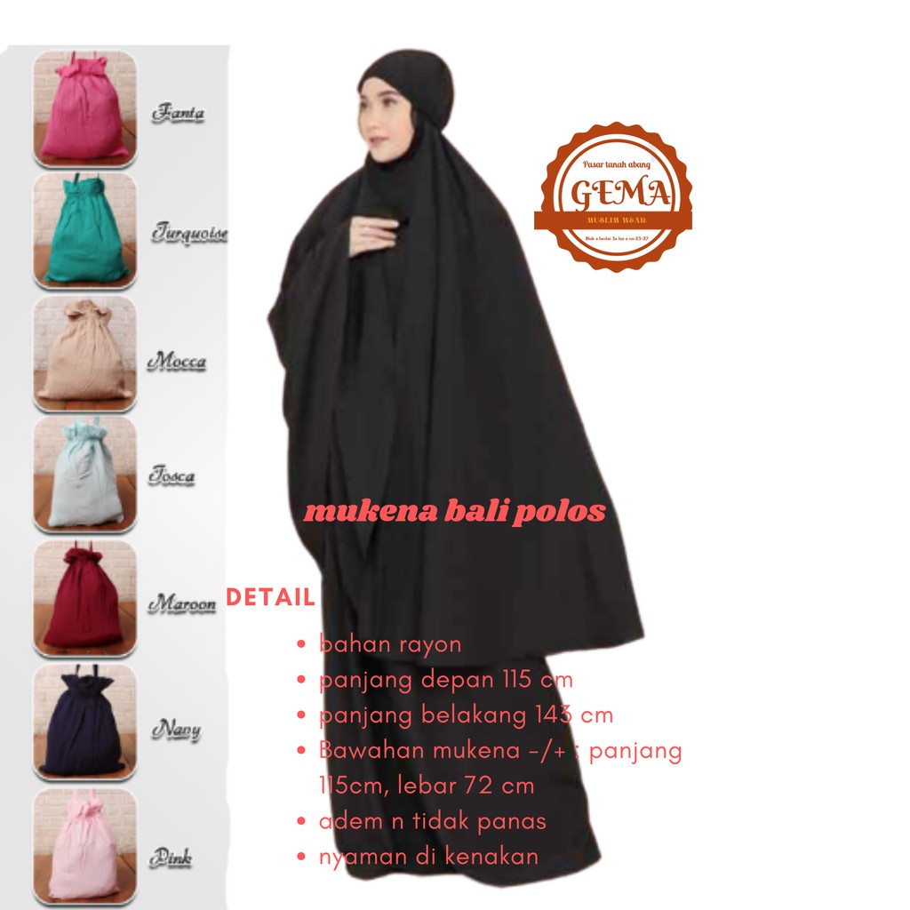 mukena bali jumbo polos