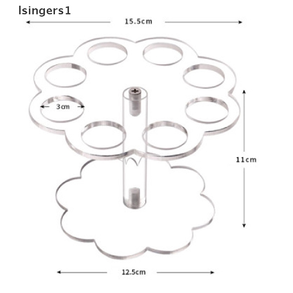 (lsingers1) 1pc Stand Holder Cone Es Krim 8 Lubang Bahan Akrilik Transparan