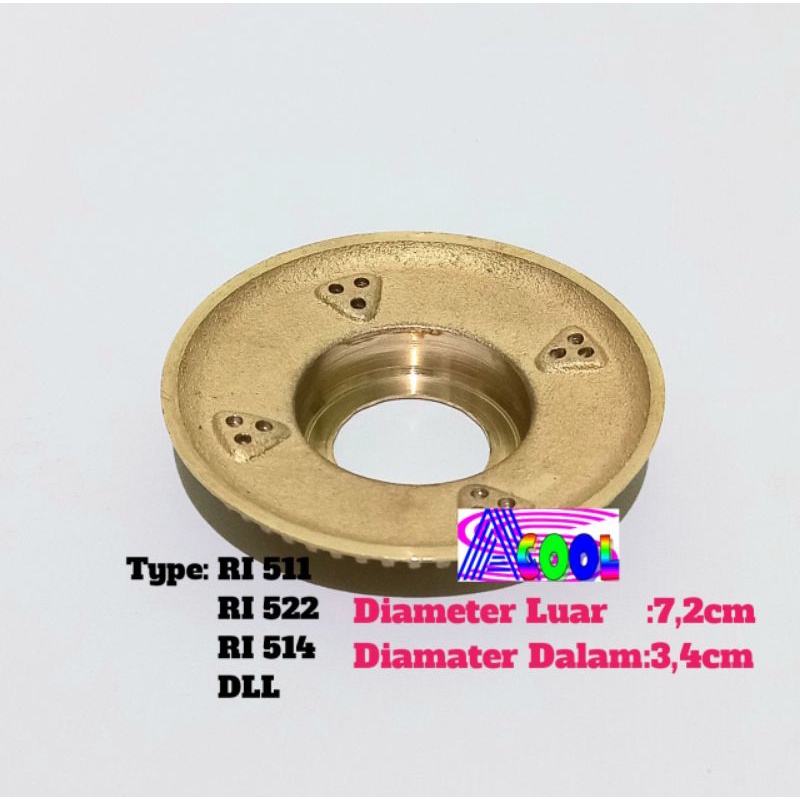 Burner Model Rinnai Kecil/Kiri Kompor Gas 522 C/E Tungku Api Kuningan