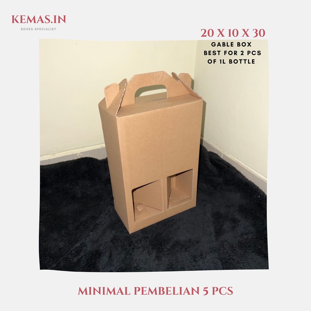 

Kardus Box Jinjing/Tenteng 20x10x30 - Packaging/Dus botol 1 liter/Dus Hampers