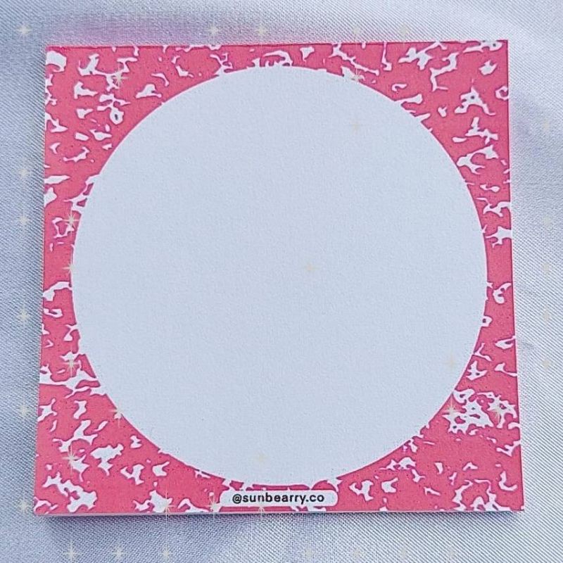 Memo pad by sunbearry.co custom memo pad bts snoppy aesthetic star scrabook-Composition pink