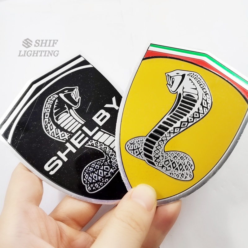 1 Pasang Stiker Emblem Logo Ular Bahan Aluminum Untuk Ford Mustang