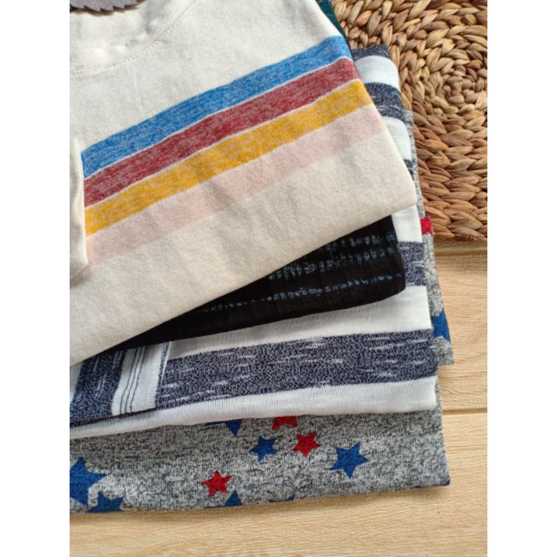 baju kaos lengan panjang /kaos rajut motif/kaos wanita/