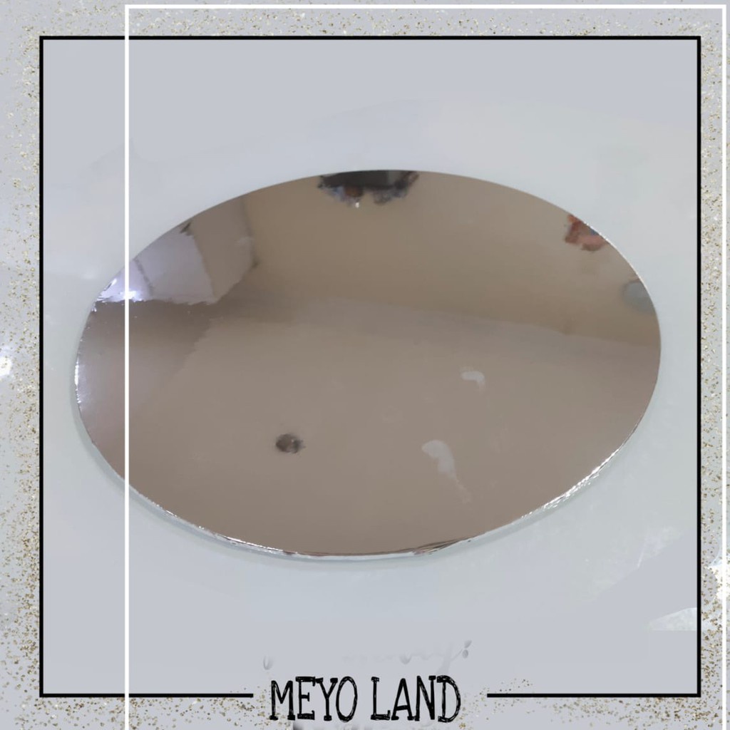 Tatakan BULAT 60 cm alas kue SILVER (3 PCS) triplek cake board circle 60cm perak papan diameter