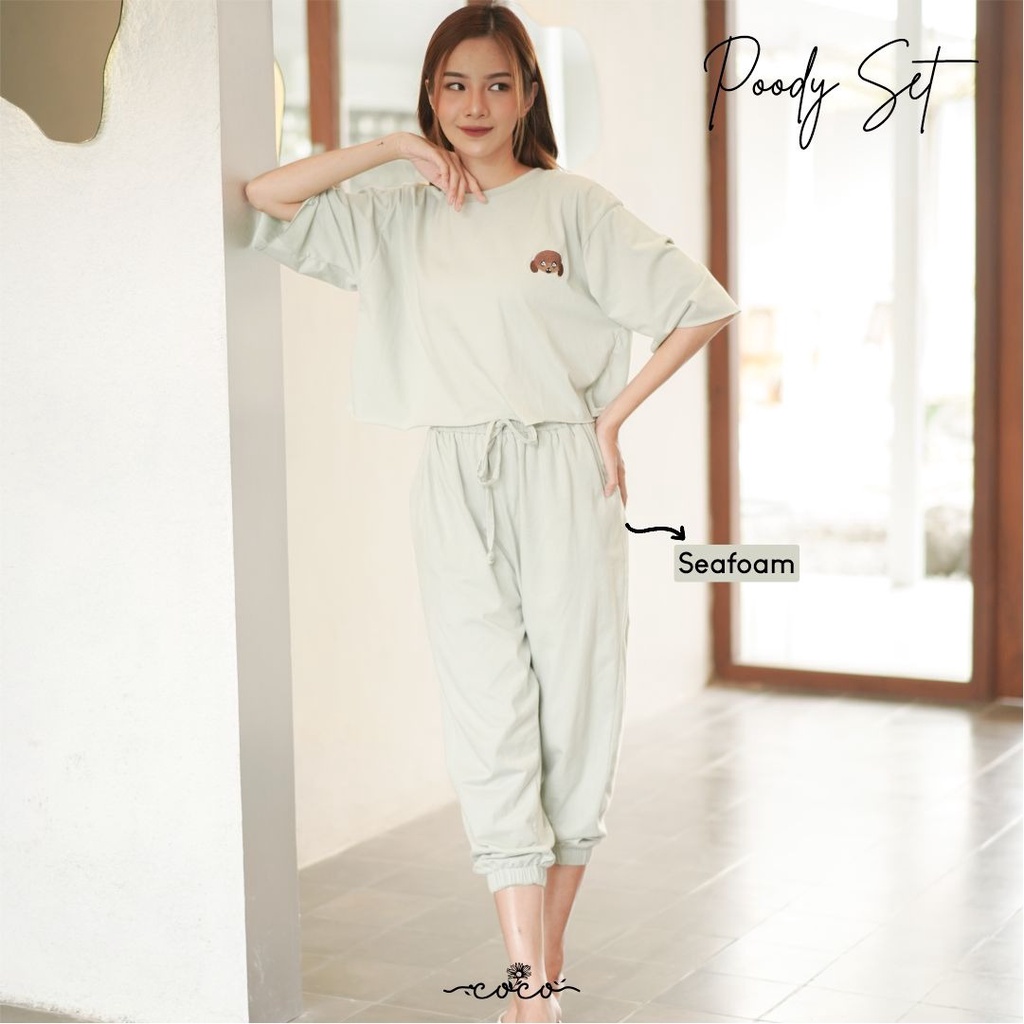COCO - POODY SET - Celana Panjang - Setelan Wanita - Homewear - Pakaian Wanita - Piyama Wanita - Dailywear - Set Wanita-1