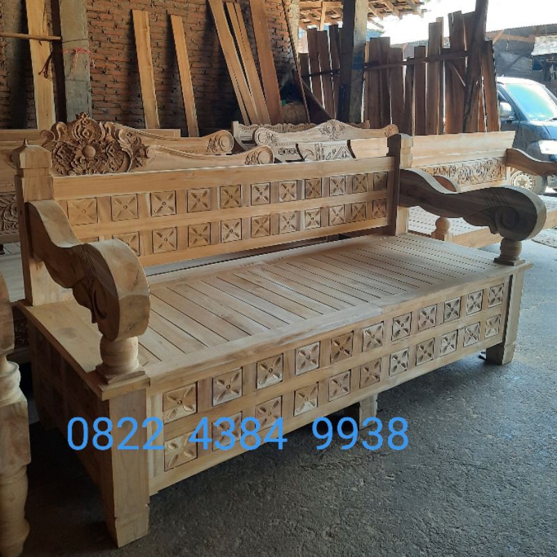 Kursi Bangku Teras Jati Sofa Daybed Jondang Bale Bale Risban Jawa Antik Classic