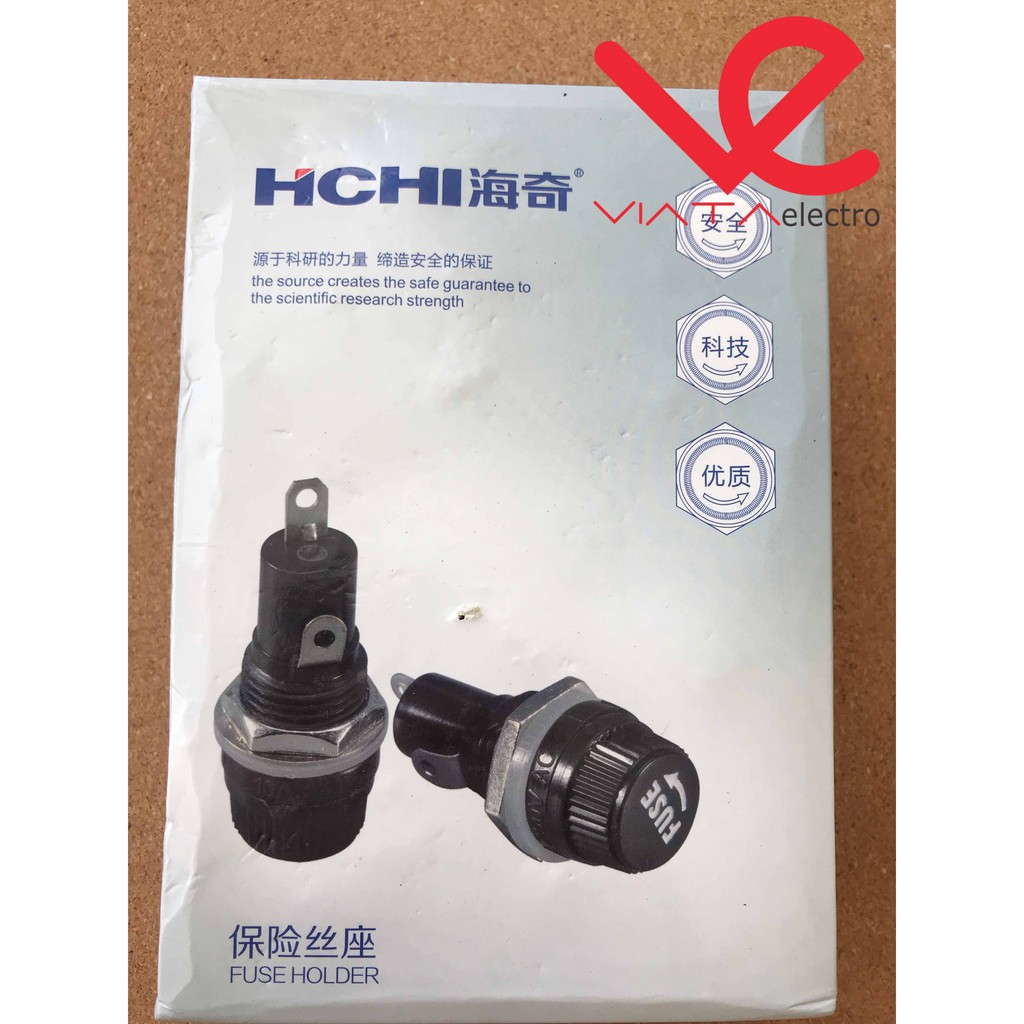 FUSE HOLDER HCHI BESAR (6x30mm) ASLI HICHI DUDUKAN SEKRING KACA