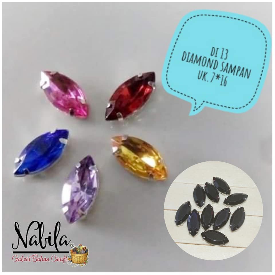(10pcs ) Diamond jahit Sampan / payet jahit diamond