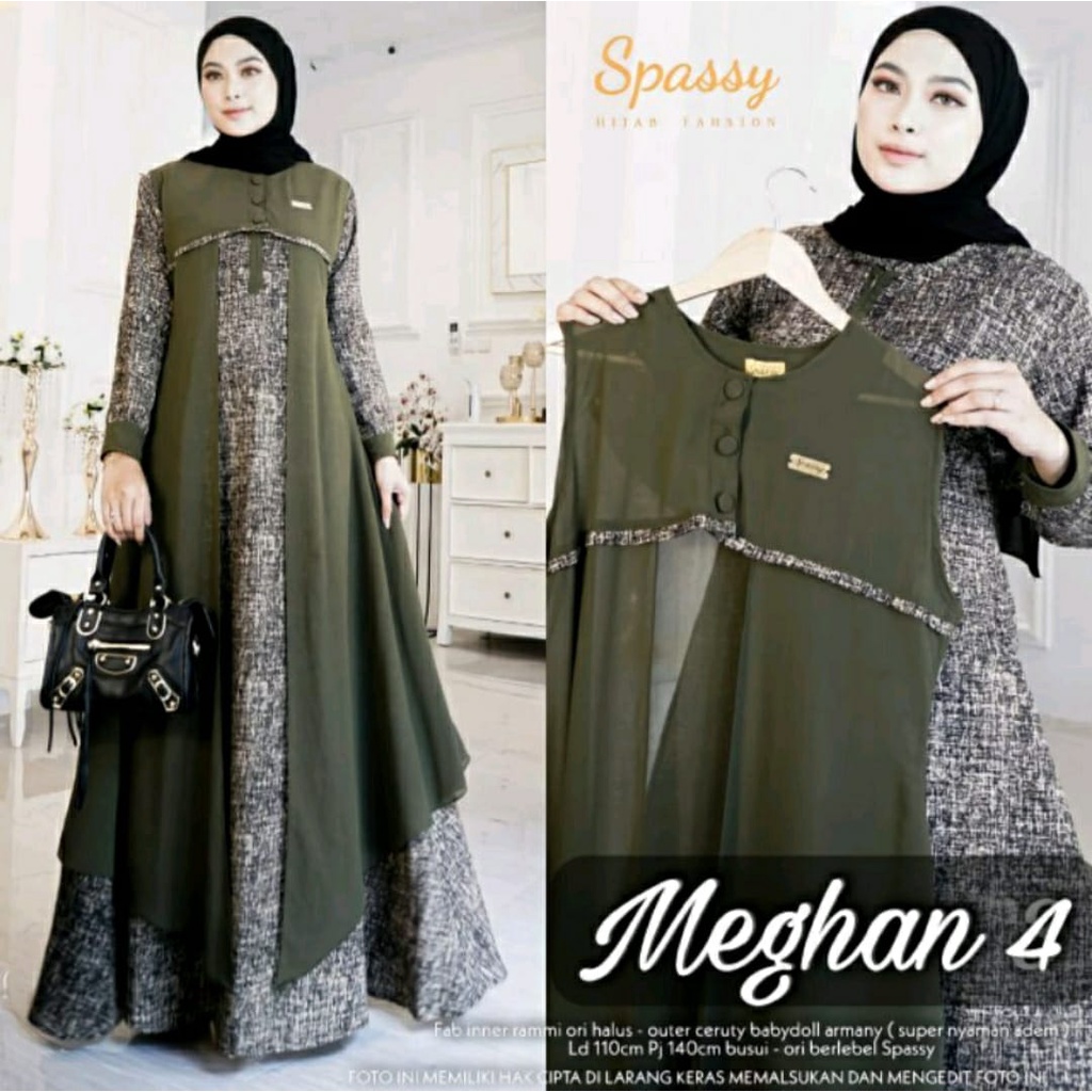 meghan#4 stelan set Setelan 1set baju pakaian gamis maxy maxi dress dres longdress polos jumbo xl xx