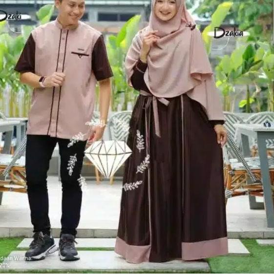 ⇈ Gamis Couple zakia / gamis couple pasangan dress kondangan suami istri ㊡