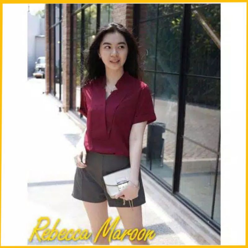 BAJU WANITA / ATASAN WANITA / LADY TOP / ATASAN REBECA SIZE FIT TO L BAHAN TWISCONE