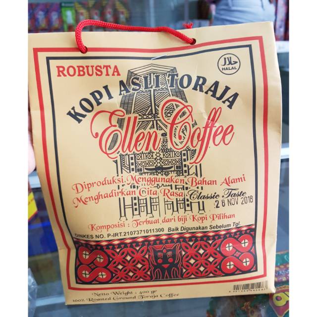

Ellen coffee kopi asli toraja Robusta 400 gr