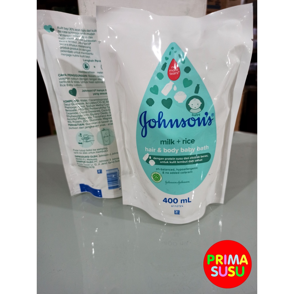 Johnson's Milk + Rice Hair and Body Baby Bath 400 ML