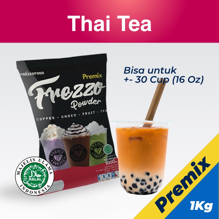 

Bubuk Minuman milkshake Powder Premix DENGAN GULA rasa THAI TEA Kemasan praktis 1 kg