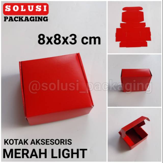 

[36pcs] Kotak MERAH LIGHT 8x8/TEMPAT SOUVENIR/PILLOW BOX/BUNGKUS KADO/KARDUS
