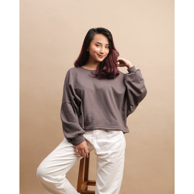 (zeyo) SWEATER OVERSIZE PREMIUM-CHOCO GREY