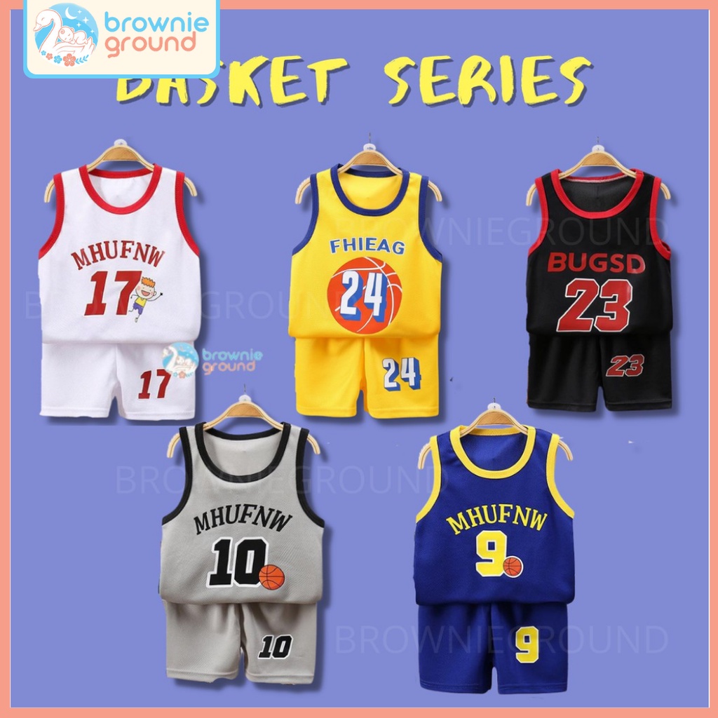 Baju bayi lengan pendek motif basket 0-4 TAHUN bahan jersey lembut / stelan bayi lucu setelan bayi import